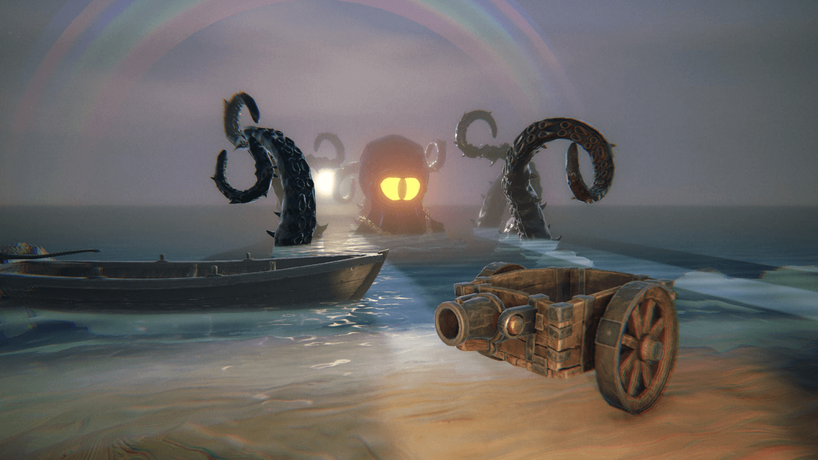 Official cart cannon facing a Kraken